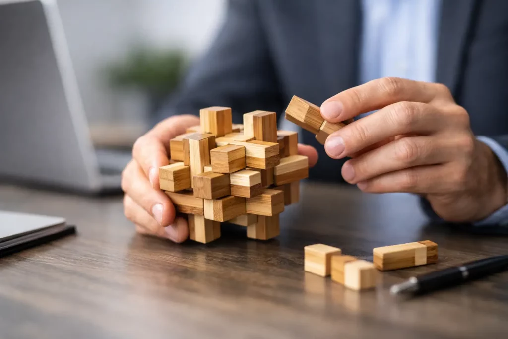 Bambuspuzzle Lösung schwer richtig angehen