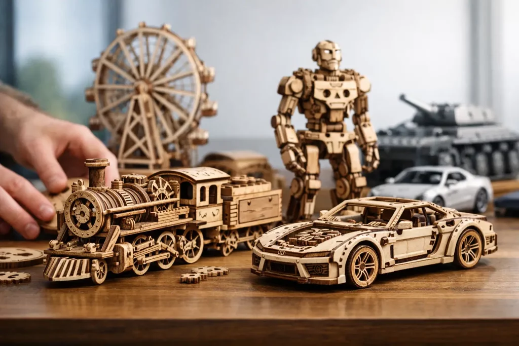 Ugears Modellbausatz Holz im Vergleich