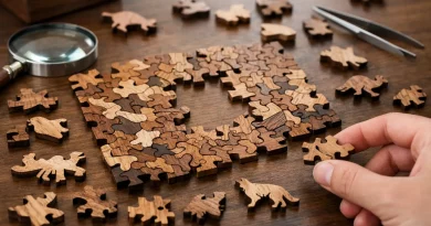 Holzpuzzle mit hohem Schwierigkeitsgrad