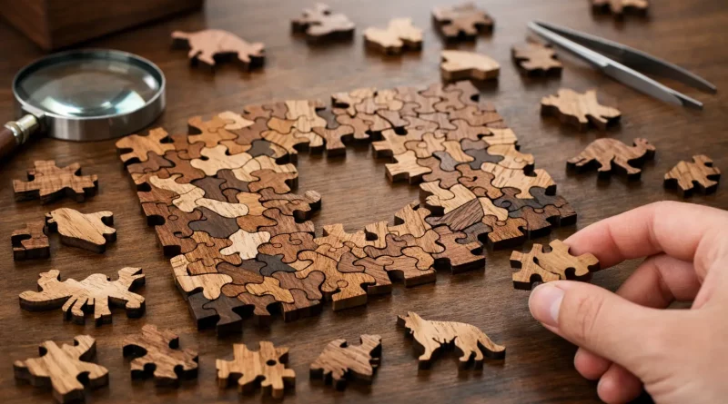 Holzpuzzle mit hohem Schwierigkeitsgrad