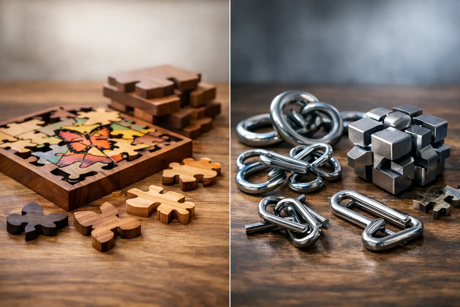 Holzpuzzle oder Metallpuzzle – was passt besser?