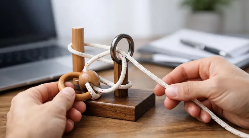 Seilpuzzle Schritt für Schritt lösen