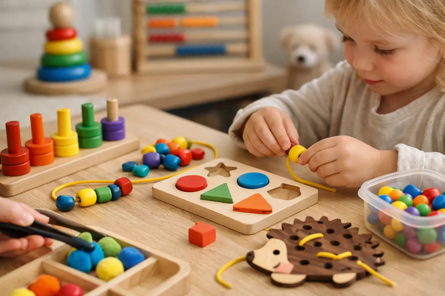 Kinderprodukte mit Feinmotorik-Fokus wählen