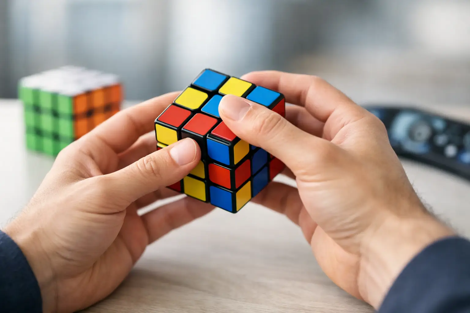 Speedcube-Anfänger verbessert Fingertricks schnell