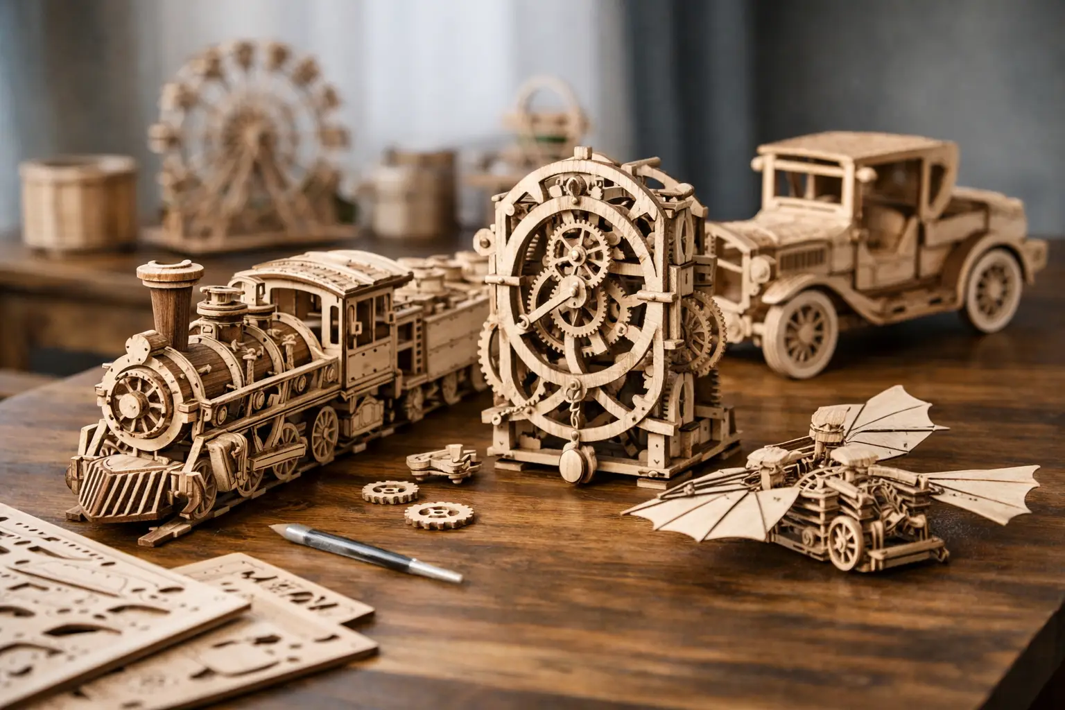 Ugears Modell Review für mechanische Holzbausätze