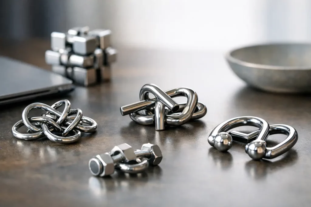 Metallpuzzles Test für Anspruch und Qualität