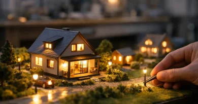 Trend Miniaturhäuser mit Beleuchtung im Modellbau